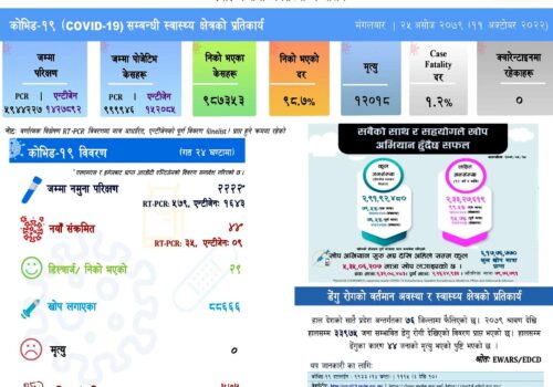 थप ४४ जनामा कोरोना संक्रमण, २९ संक्रमित निको