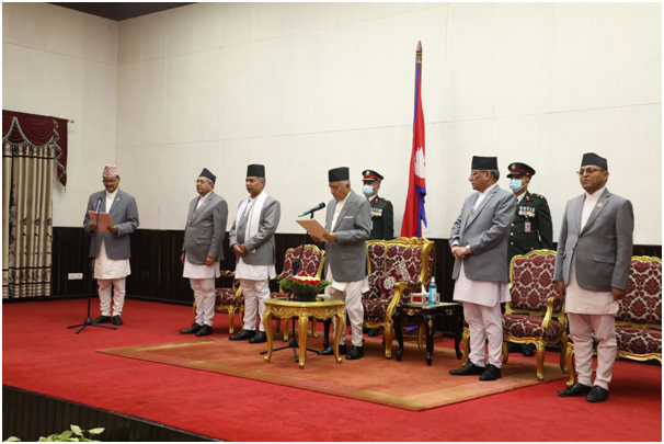 नवनियुक्त परराष्ट्रमन्त्री साउद र भौतिक पूर्वाधार राज्यमन्त्री चपाईँको सपथ ग्रहण